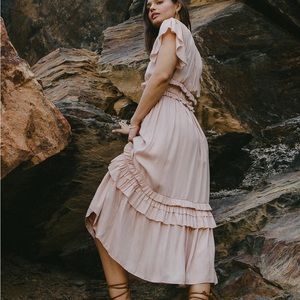 WILLA RUFFLE DRESS IN ROSE (xs)